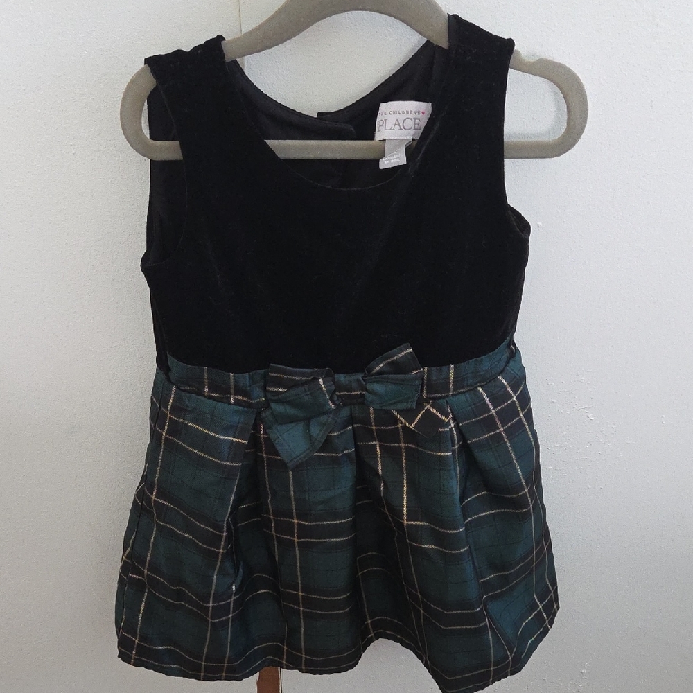 Plaid Dress with Bow Accent